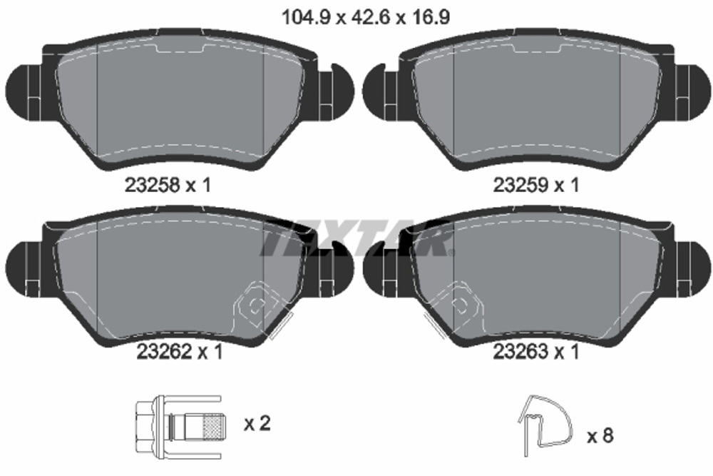 TEXTAR - 2325803-TET - Brake Pad Set, disc brake