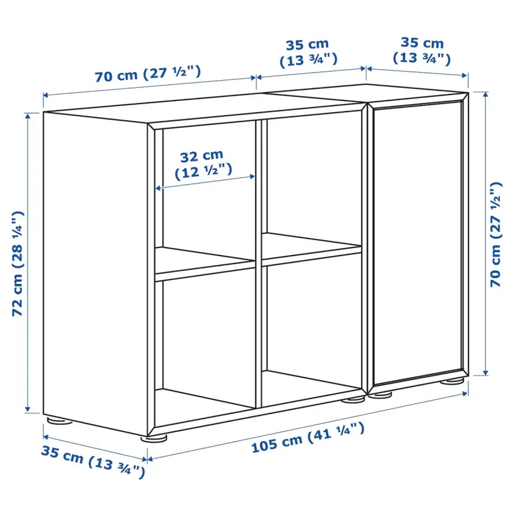 Комбинация для хранения - EKET IKEA/ЭКЕТ ИКЕА, 105x35x72, серый