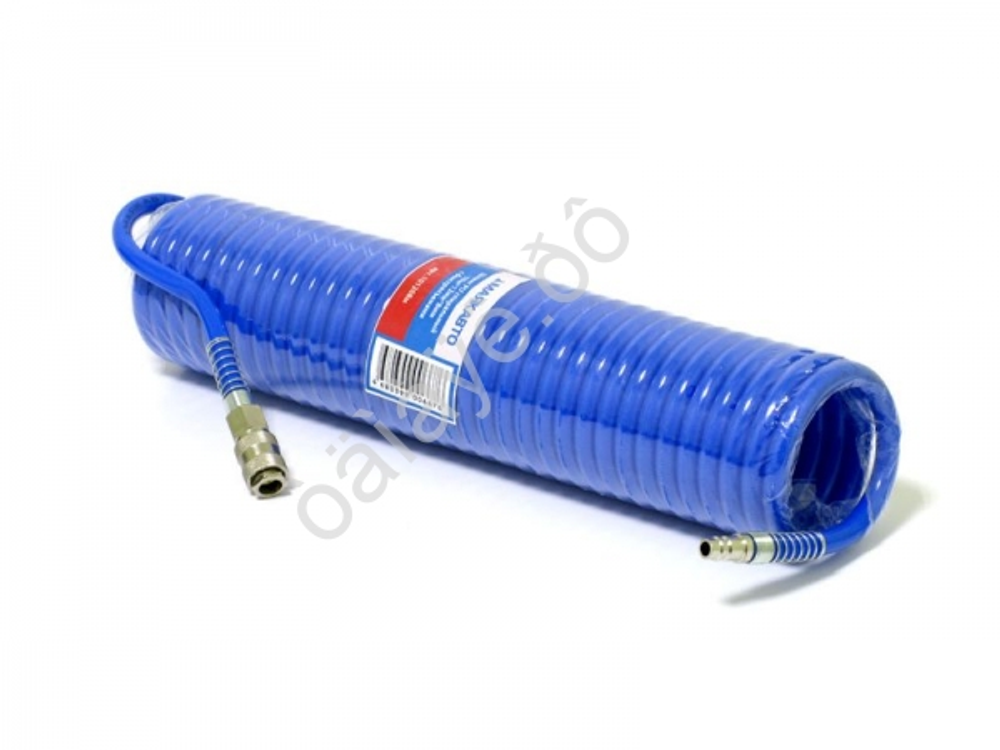 Шланг спиральный продува (PU) 10м*12мм*8мм с быстросъемами МаякАвто 101208м
