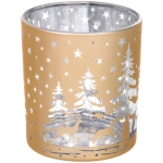 Подсвечник «Снежный лес» 7*7,8 см, Золото