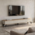 Тумба под телевизор на ножках ROYAL 5027 эко (Дуб Кантри-Черный)