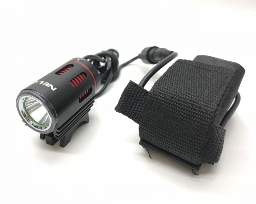 Фара Ш30мм. 1шт Cree XM-L2 T6, 1000Lm, "ангельские глазки", крепёж на руль и голову, аккум. 6000мАч,