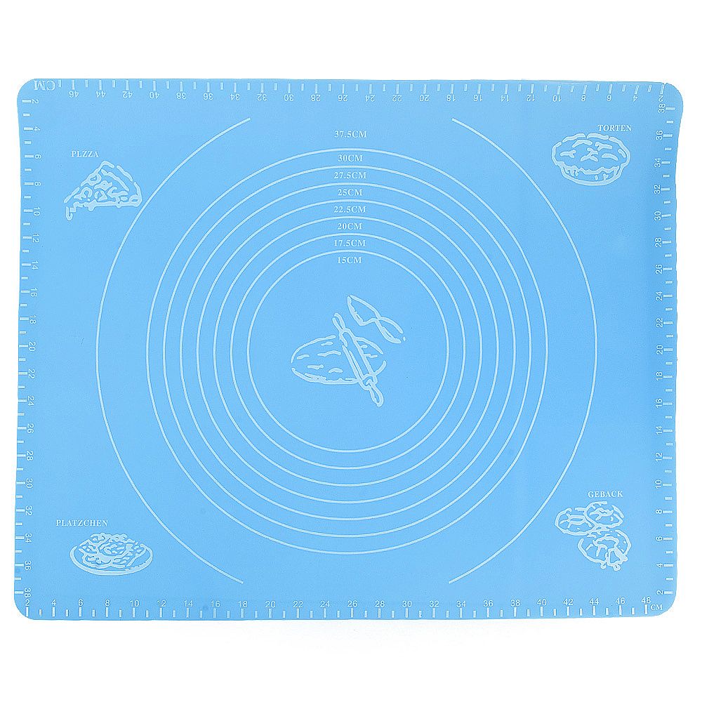 Коврик для раскатки теста и выпечки с разметкой 40х50см (в ассортименте) (силикон) (упак пакет)