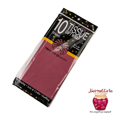 Бумага упаковочная тишью, БОРДОВАЯ, 50*66 см (10 листов)