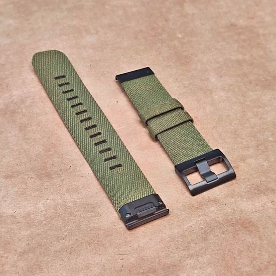 Ремешок нейлоновый 22 мм жакардовое плетение для Garmin MARQ / Epix / Fenix (47 мм)(Армейский зеленый)