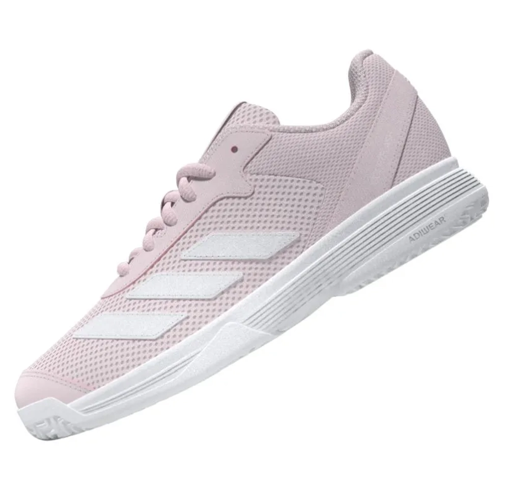 Детские Кроссовки теннисные  Adidas Courtflash K - distilled pink/cloud white/cloud white