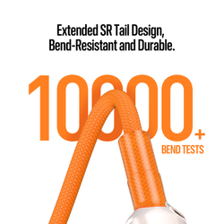 Кабель для быстрой зарядки 60W в тканевой оранжевой оплетке, длина 100см (1м) с разъемом Type C на Type C, серия WLCM Series от Dux Ducis