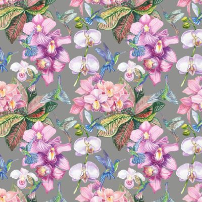 орхидеи и колибри