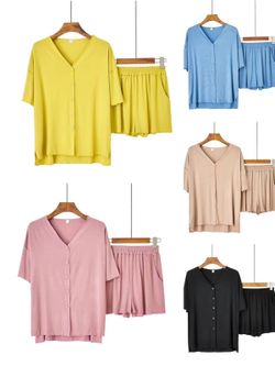 ДО БАМБУК Двойка Лапша Кофта С Кор Рукав Шорты