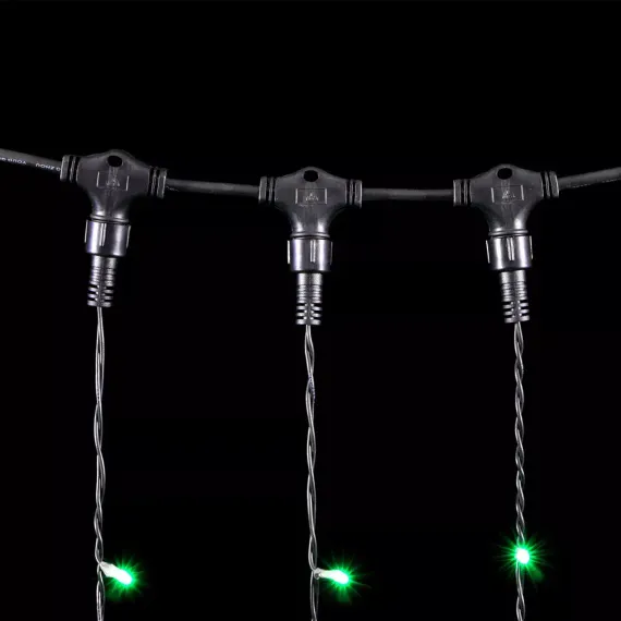 Светодиодный занавес 2*2 м., 400 разноцветных LED ламп, черный провод ПВХ, LTC (PCL402-11-2M)