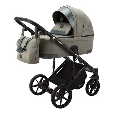 Детская коляска Adamex Marco 3 в 1 GA14 (Т. ЗЕЛ. РОГОЖКА+ Т.ЗЕЛ. ПЕРЛ КОЖ. ОТДЕЛКА)