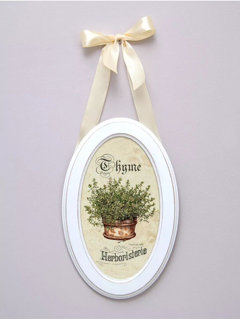 Панно на стену для интерьера в овальной раме набор 3 шт "Прованс" 28,5*18,5 см