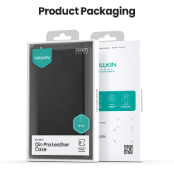 Кожаный чехол книжка для iPhone 17, серия Qin Pro Leather с обновленной сдвижной шторкой от Nillkin