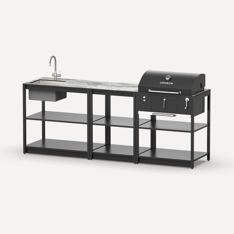 Мангальный комплекс Lounge M-104SB, 2.3 м, черный/серый каспий