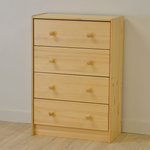 Комод деревянный Раст 4 ящика для хранения вещей и игрушек с органайзерами, из массива сосны в лаке