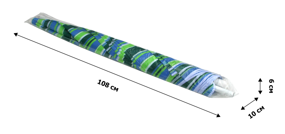Зонт  2,0м бирюзовая полоска (уп.12шт.) 2 части арт.WRU051/1 "Garden story"