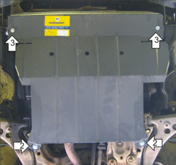 Защита картера Двигателя, КПП. 2 мм, Сталь. для Mazda 323 IV 1989-1994 MOTODOR.01103