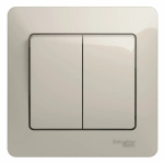 GLOSSA 2-клавишный ВЫКЛЮЧАТЕЛЬ, сх.5, 10AX, в сборе, МОЛОЧНЫЙ