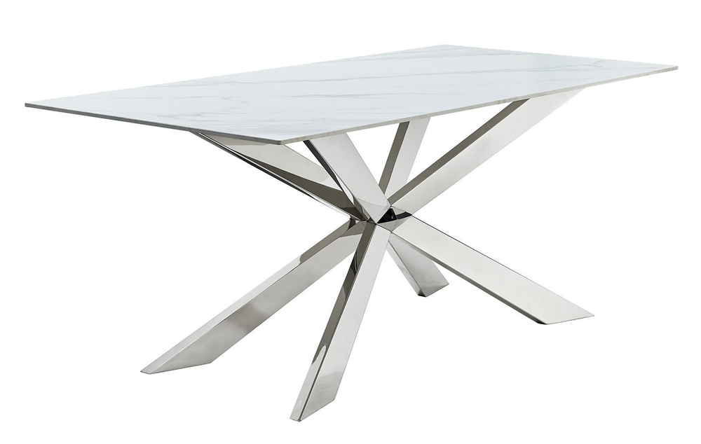 Стол T088 (180) камень белый матовый Calacata