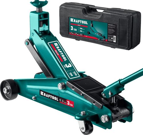 KRAFTOOL SUV 3т 190-530мм подкатной домкрат с высоким подъемом в кейсе