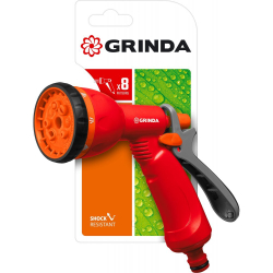 GRINDA  P-8, 8 режимов, курок сзади, пластиковый, поливочный пистолет (8-427370)