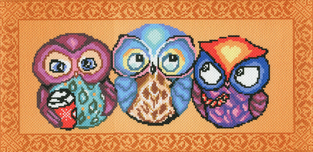 "Совушки-подружки"-1734 канва с рисунком