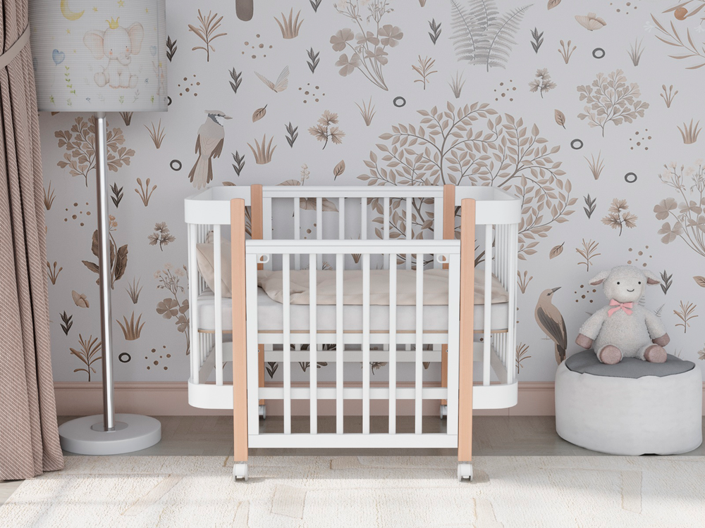 Кровать Incanto Mimi продольный маятник цвет белый/бук