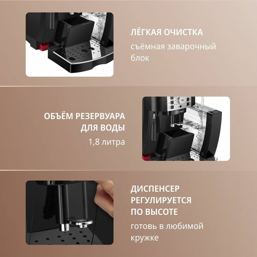 Кофемашина DeLonghi ECAM 22.110.B черная (ECAM 22.110.B )