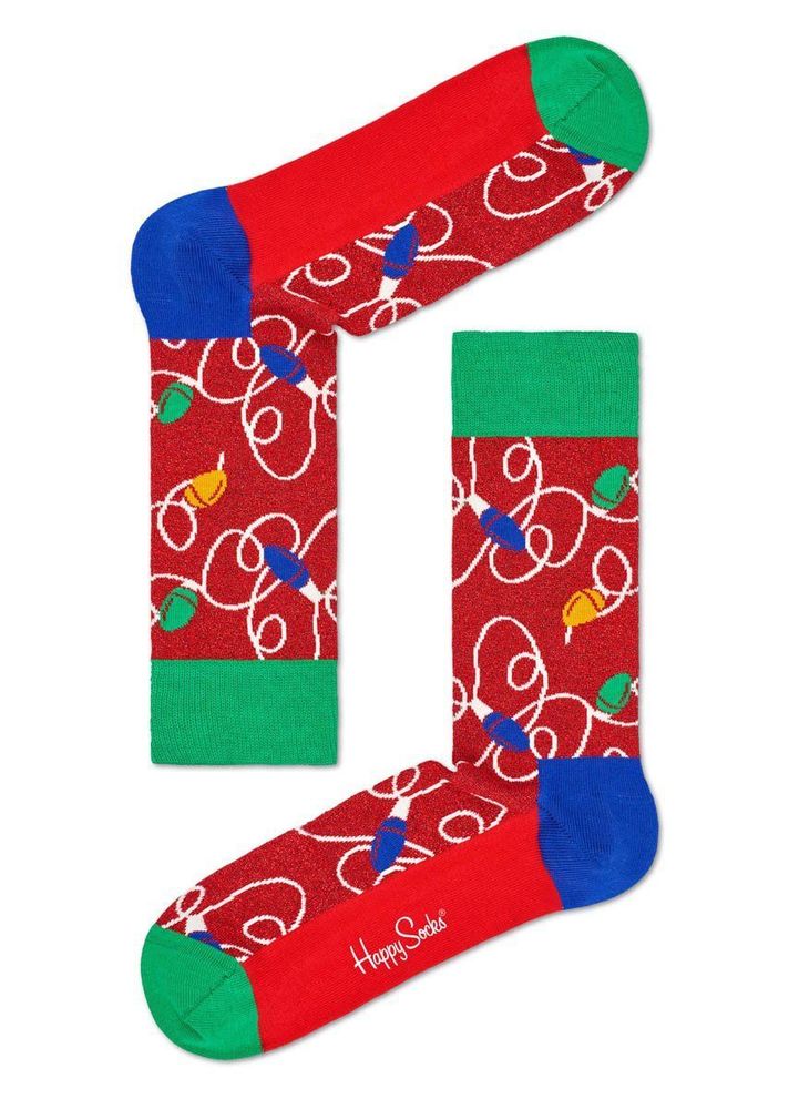 Носки унисекс Holiday Lights Sock с гирляндами (Размер: 29) (Цвет: красный)