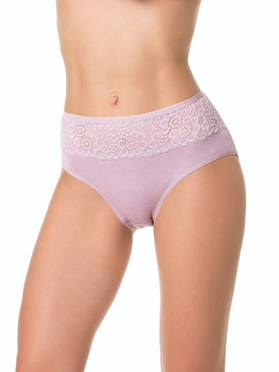 Трусики-слипы с высокой посадкой и кружевом (Размер: XXL) (Цвет: белый)