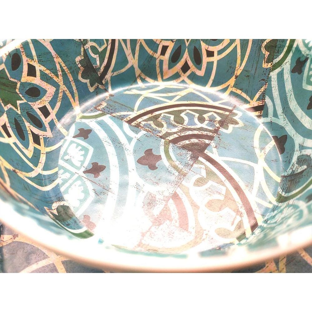 Тарелка с бортом 21*1,9 см Damask Blue пластик меламин P.L. Proff Cuisine