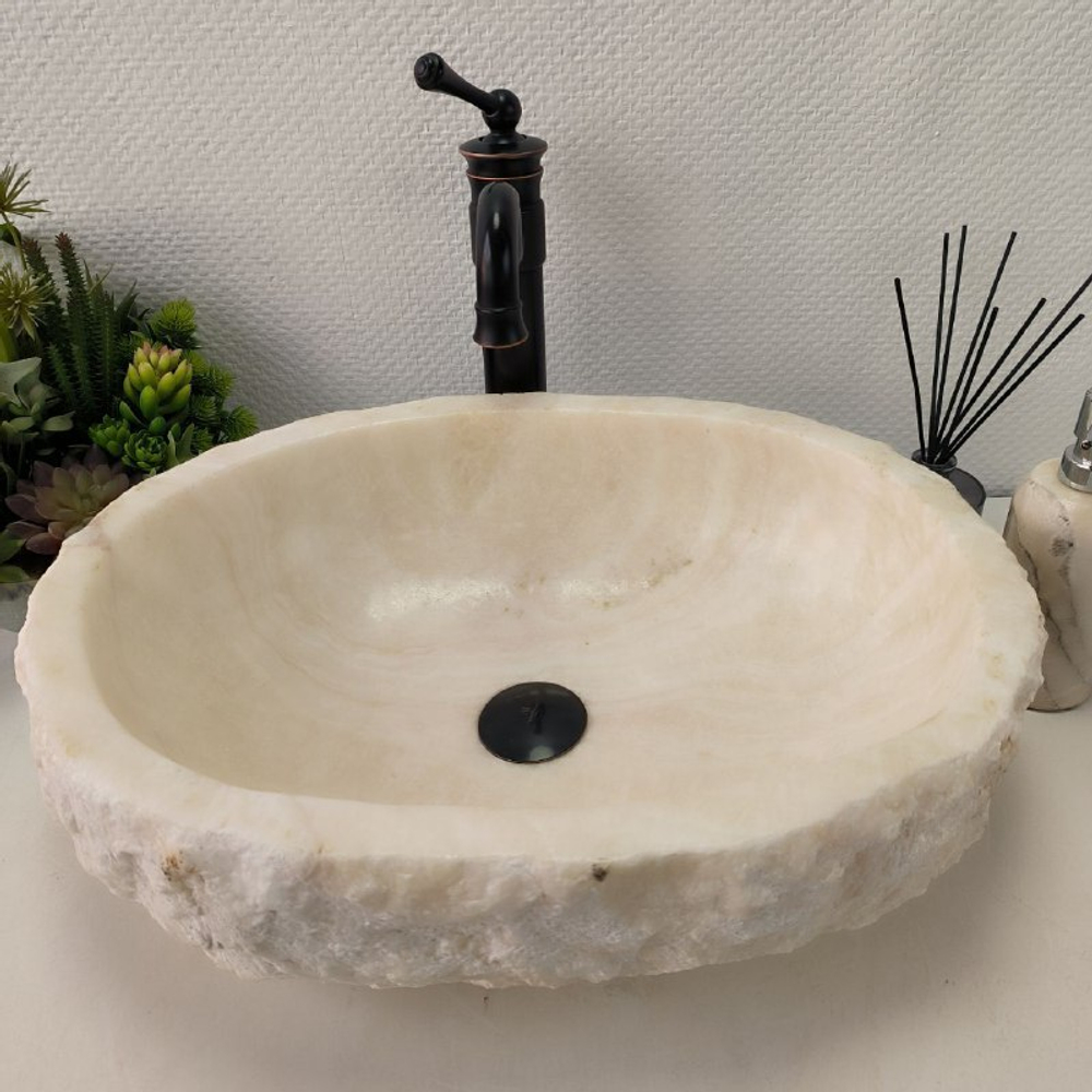 Купить Раковина из оникса Erozy White EO-02198 52x41x15 см