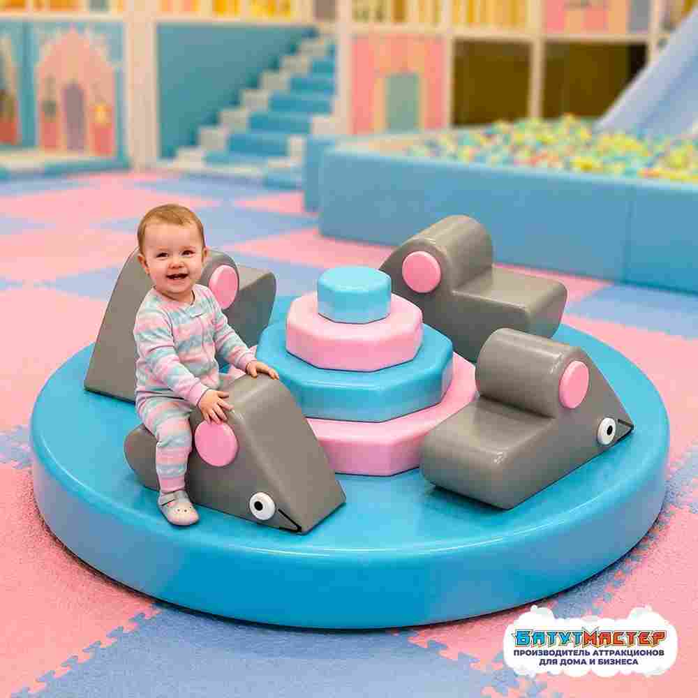 Детский аттракцион 4kids Карусель «Мышки-шоу» c электроприводом