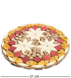Народные промыслы ДР-502/4 Подставка под горячее, круглая «Мозайка» 20х20