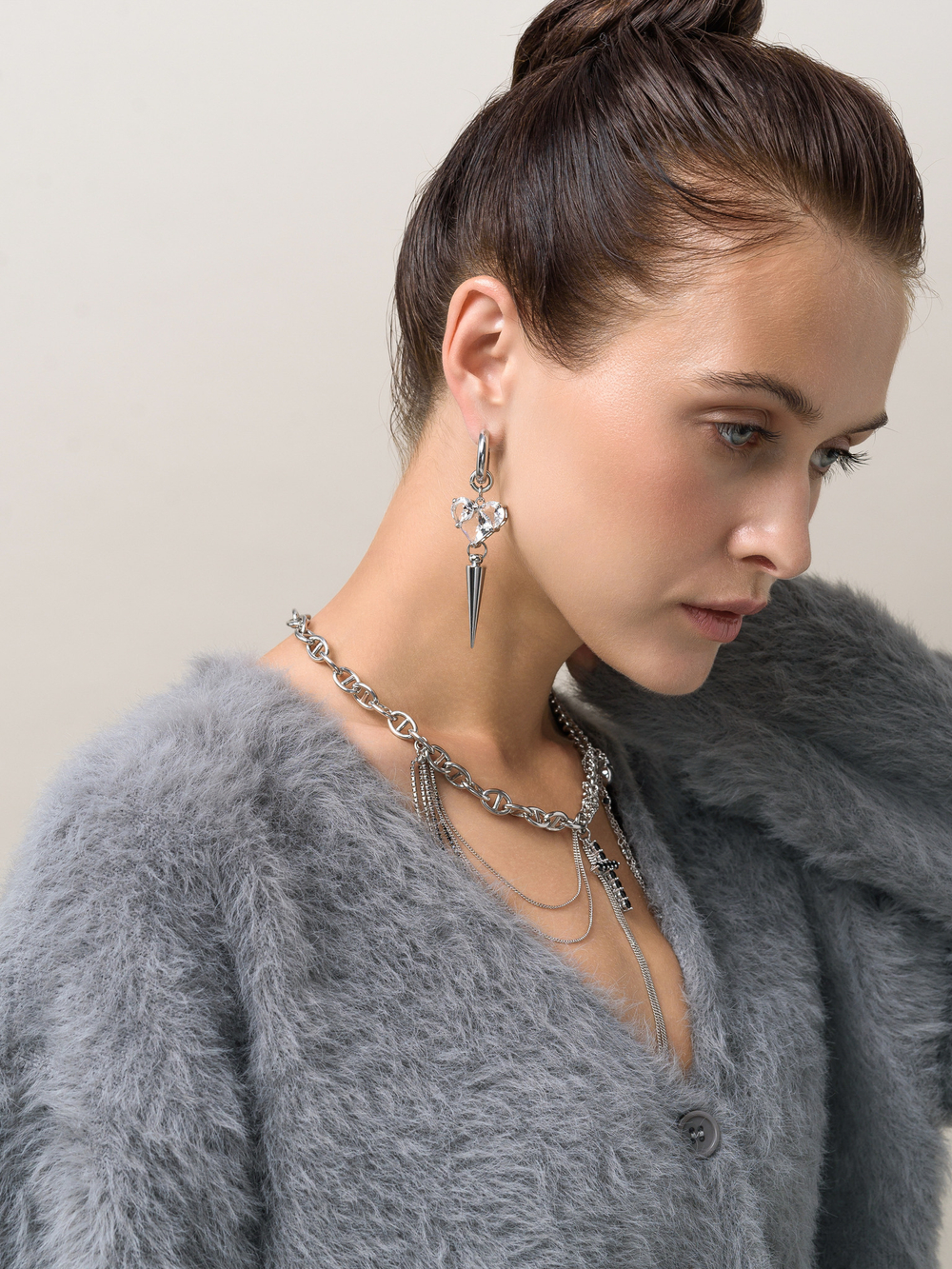 Серьги "White Soul Big" Silver