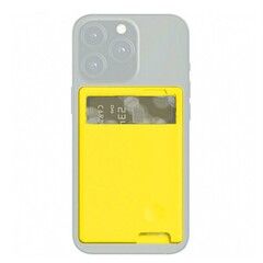 Силиконовый чехол для пластиковых карт / Картхолдер - кошелек на телефон Universal Wallet самоклеящийся универсальный (Желтый)
