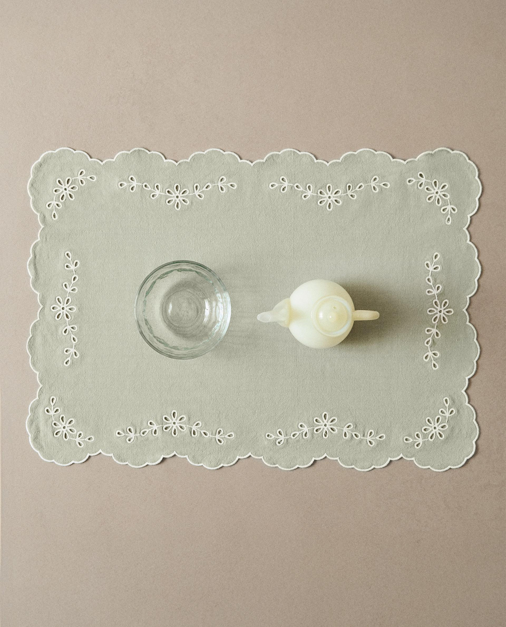 Zara Home сервировочная салфетка из хлопка, вышивка, 50 35 см · 7220/023