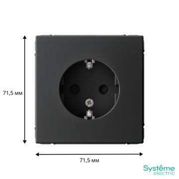 Розетка ArtGallery 16А с заземл. защ. шторки механизм карбон SE GAL001045