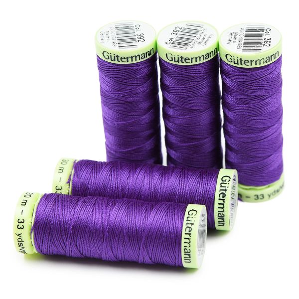 Нитки отделочные Gutermann Top Stitch 30 (30 метров), 5 кат. | 392 фиолетовый джинс