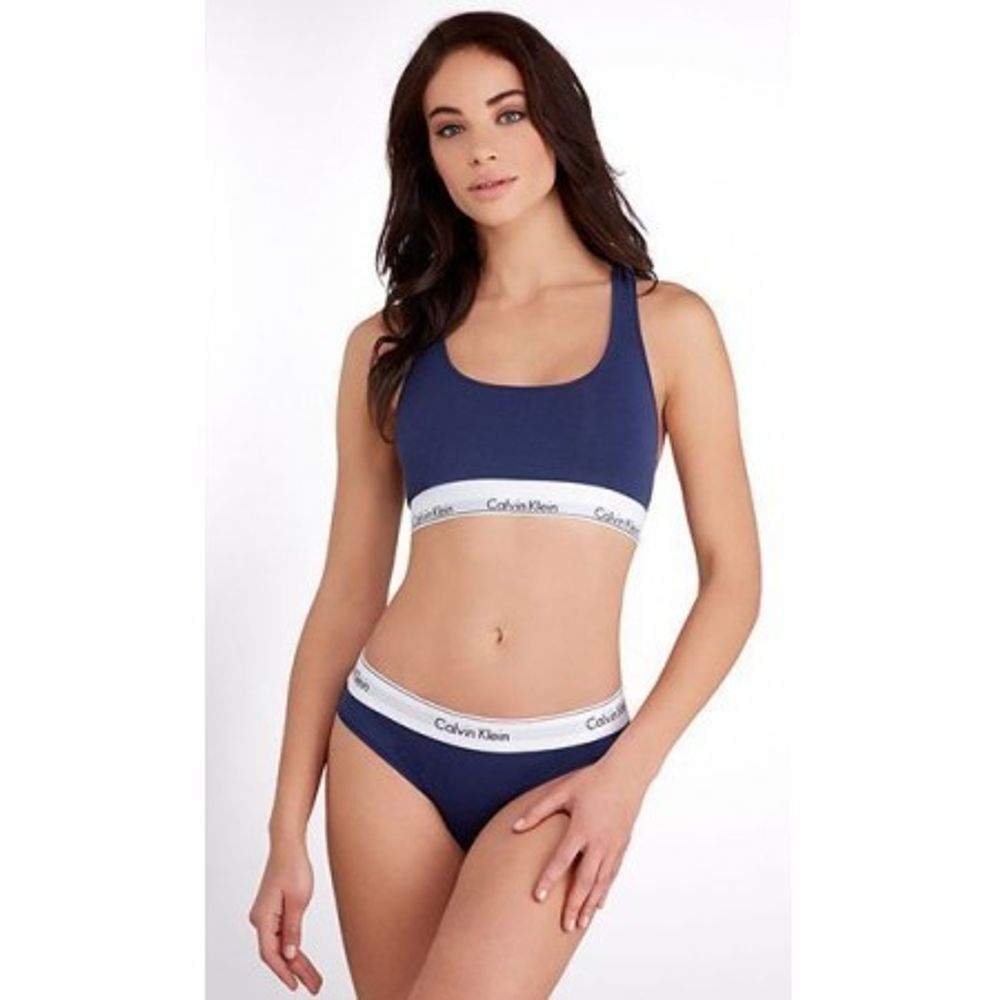Женский комплект черный топ и слипы Calvin Klein Women Navy