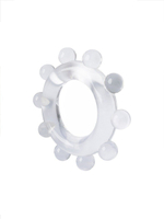 Прозрачное эрекционное кольцо со стимулирующими шариками (Цвет: прозрачный)