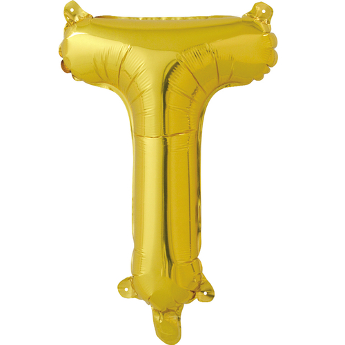 Фольгированная буква Т (16''/41 см) золото