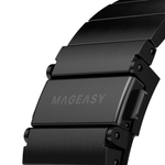Стальной блочный браслет MAGEASY Maestro для Apple Watch 38, 40, 41 и 42 мм Браслет из нержавеющей стали с раскладывающейся застёжкой