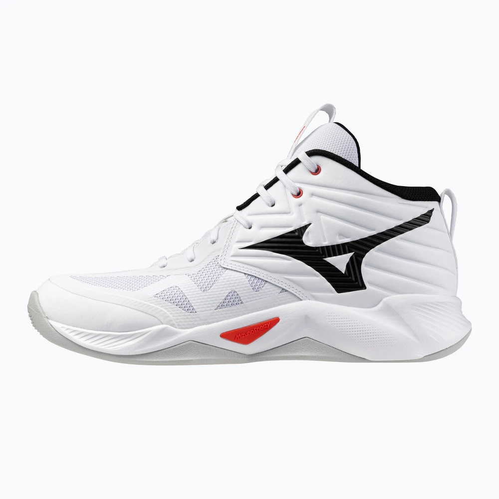 Кроссовки волейбольные Mizuno Wave Momentum Pro Mid white/black/fiery red
