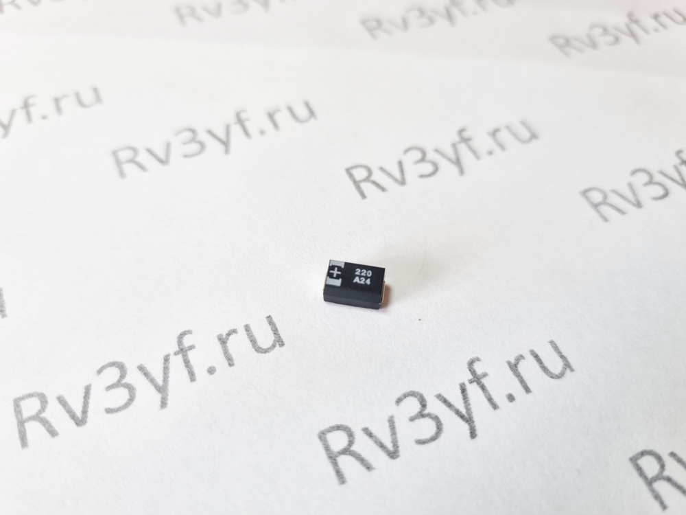 Конденсатор танталовый 220 мкФ 10В корпус D (Panasonic)