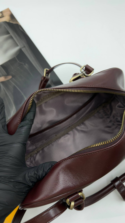 Сумка женская натуральная кожа артикул 628-32 цвет "коричнево-бордовый"