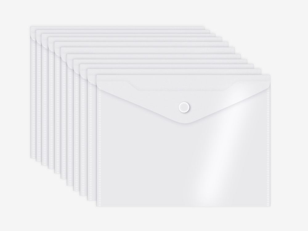 Папка-конверт на кнопке A5  ДЕВЕНТЕ прозрачная (3079566)