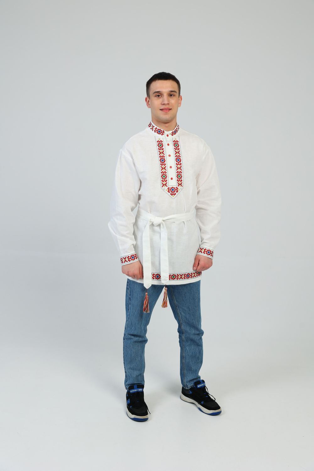 Рубашка мужская с поясом