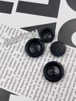 Пуговицы Барб. черные с прожилками и высокими бортиками