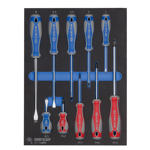 KING TONY (9-31110MRV) Набор отверток, ложемент, 10 предметов